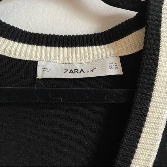 Zara knit black pearl button relaxed fit dress - Picture 6 of 11